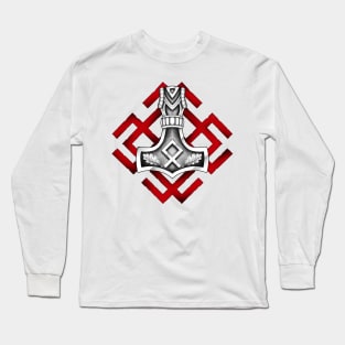 Thors hammer with rune ornament Long Sleeve T-Shirt